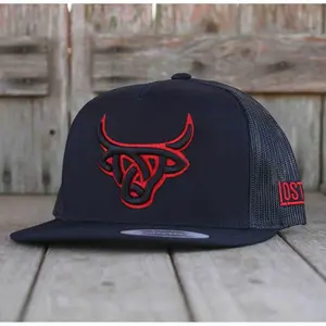 Lost Calf Unisex Toro Bravo Flat Black Mesh Back Snapback Hats