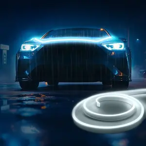 Dynamic Scan StartUp Car Light Strip, White 71 79 87 inches Waterproof Soft Silicone LED Strip, Easy Installation Manual Included, Led Car Lights