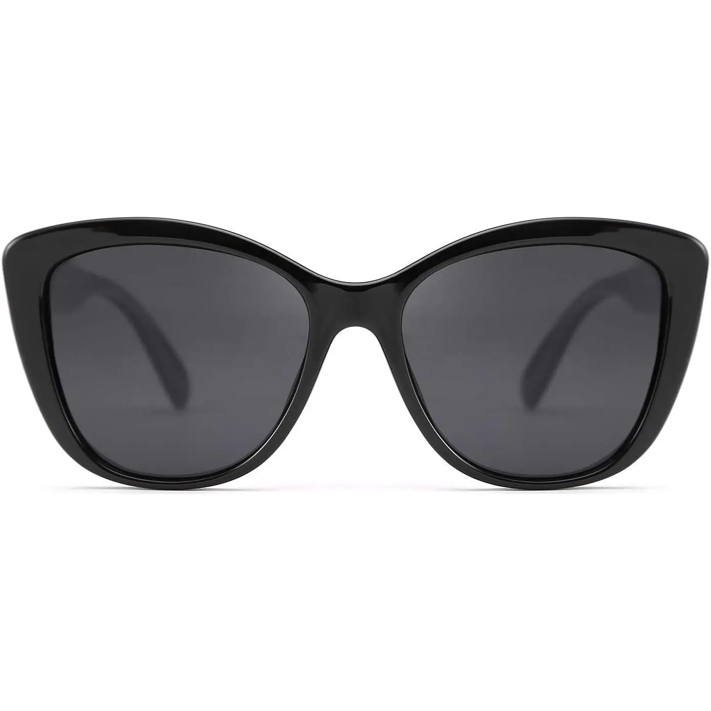 EyeconicFinds High Quality Eyewear Black Polarized Vintage Square Frame Fashion Sunglasses for American Women, Casual Outdoor Jackie O Cat Eye Shades B2451, Black Polarized Sunglasses, Casual Outdoor Sunglasses