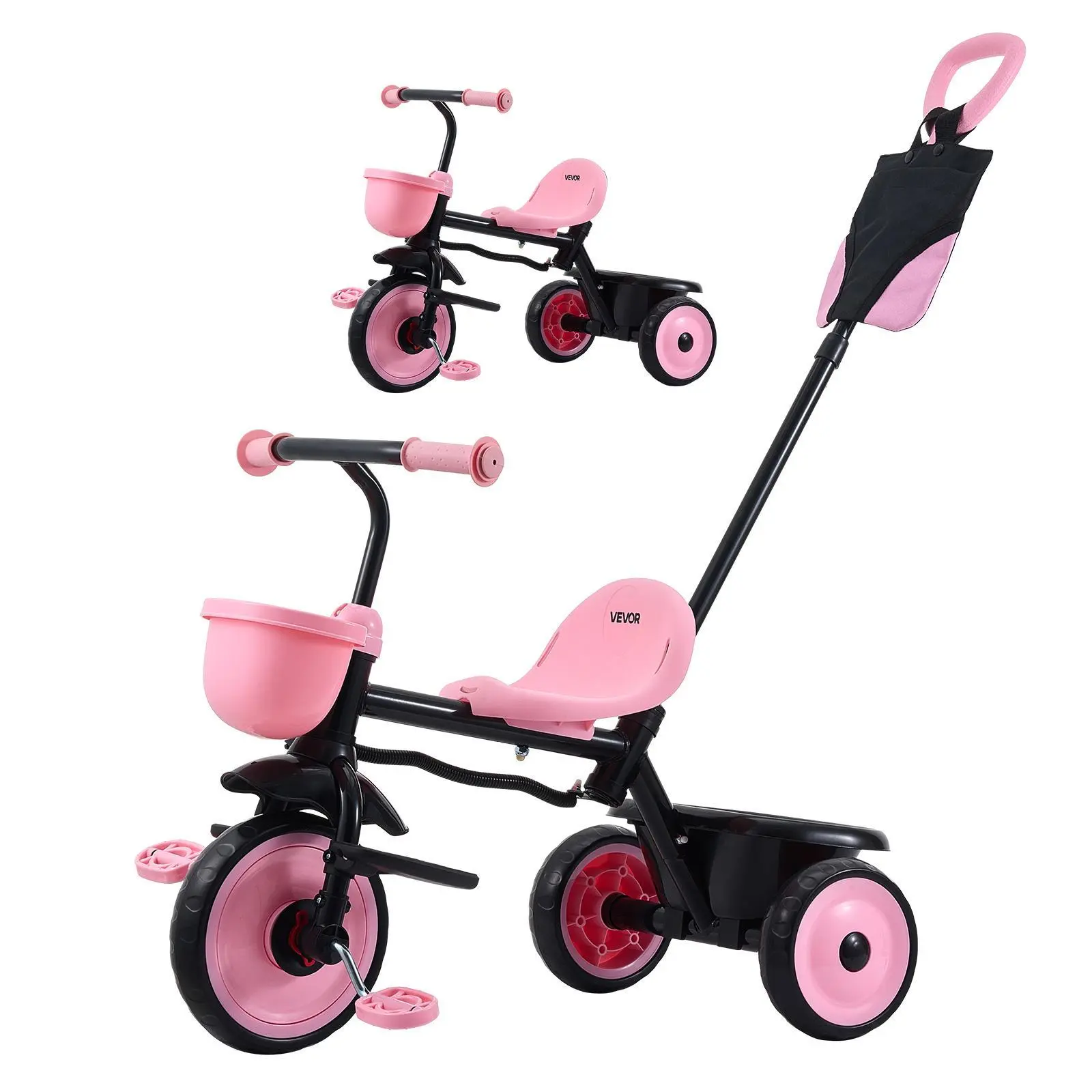 【Auction-DSTGBDDPHLLBNEG56001V0】VEVOR Toddler Tricycle & Stroller for 18 Months to 5 Year Old, Kids Trike with Parent Push Handle, Adjustable Seat & Storage for Outdoor Play, Tricycle for Toddlers, Birthday Toy for Boys and Girls