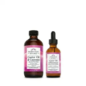 Heritage Store Icons In The Making Castor Oil Set - Castor Oil & Rosemary + Castor Oil & Cayenne Haircare Duo Daily