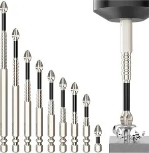 Anti-Slip Magnetic  Set, 9 Pieces Multi-Length Drill Bits for Electric Screwdrivers titanium alloy impact