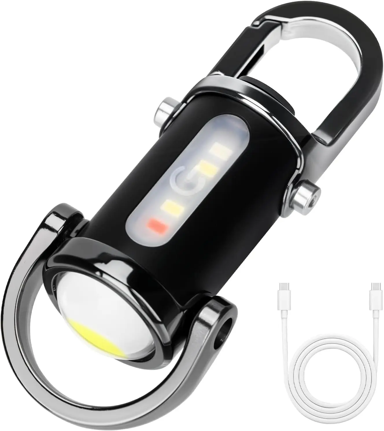 1200LM Super Bright Mini Led Flashlights USB Rechargeable Small Waterproof Keychain Flashlight Rescue, Camping-Black