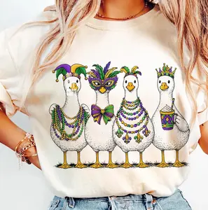 Mardi Gras Silly Goose T-Shirt/Sweatshirt, Funny Goose Parade, Bourbon Street Party T-Shirt/Sweatshirt, Fat Tuesday Celebration Shirt, Coquette Carnival