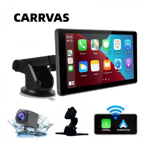 CARRVAS Wireless Carplay, car display screen. 7-inch high-definition IPS touchable portable car radio audio receiver, equipped with Bluetooth, mirror link, GPS, voice control, AUX, FM transmission functions, suitable for all fuel vehicles.