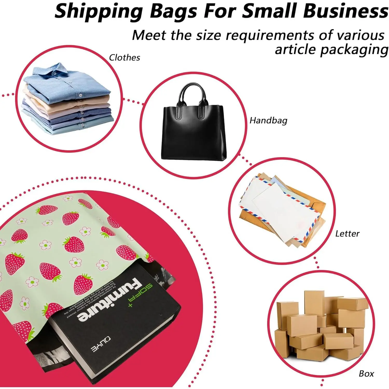 Poly Mailers 10x13 Inch 100 Pcs - Strawberries printed Shipping Bags, 2.4mil Thickness, Waterproof and Tear Resistant Mailing Envelopes, Self-Sealing Packaging Bags for Small Business Poly Mailers 10x13 Inch 100 Pcs - Strawberries printed Shipping Bags, 2.4mil Thickness, Waterproof and Tear Resistant Mailing Envelopes, Self-Sealing Packaging Bags for Small Business