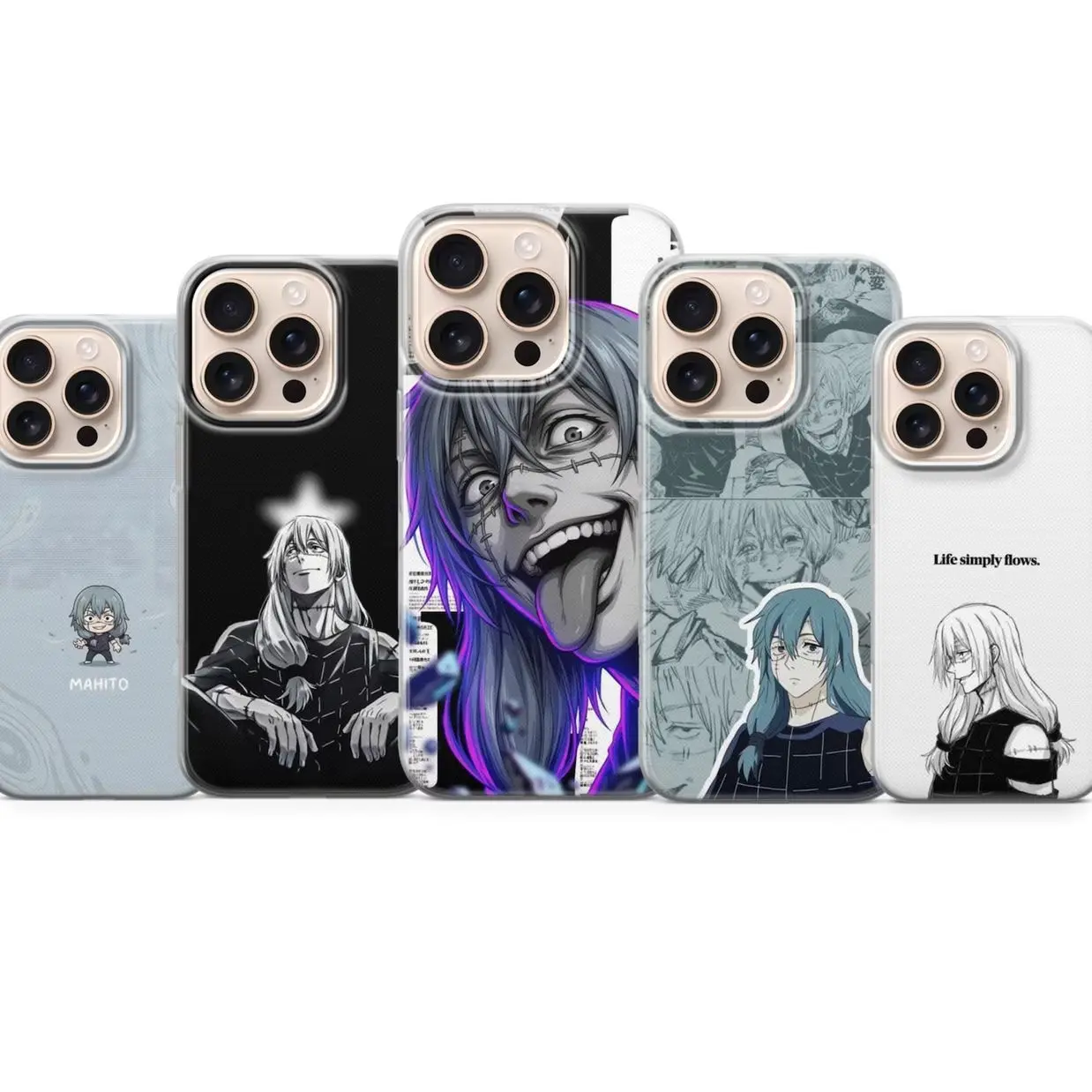 5 Ops Mahito Tough Phone Case, Jujutsu Kaisen Anime Cover for iPhone 17 & more