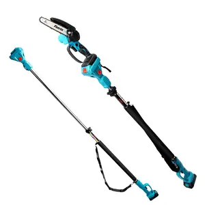 2-in-1 cordless 6-inch electric pole saw, brushless chainsaw, maximum working height up to 15 feet; retractable pole saw for cutting wood; retractable pruning saw suitable for cutting branches and trimming—ideal for outdoor fun and gardening.