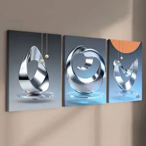 3 count wooden frame canvas, Geometric Abstract pattern poster, aesthetic art, Abstract Decoration, Stylish Living Room Decoration, Modern Home Decor, Modern Family Poster, Exquisite corridor Wall Art, HD, waterproof