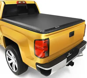 5.8 ft Bed Soft Roll Up Truck Bed Tonneau Cover Compatible with 2014-2018 Chevy Silverado/ GMC Sierra 1500, Fleetside