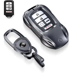 New Upgrade for Honda Key Fob Cover with Keychain - 2025 2024 2023 2022 2021 2016-2020 Civic Accord CR-V Pilot HR-V Ridgeline Odyssey Passport Key Fob Case Protector (Classic Black，For Honda-A)