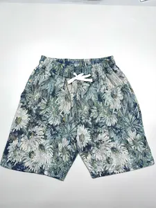 Men's Floral Print Knee-Length Pocket Drawstring Waist Shorts, Loose Casual Comfy Thick Textured Embossed Shorts for Summer, Men's Bottoms for Daily Wear