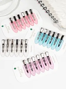 24pcs transparent plastic color hairpin seamless clip combination of youthful vitality pure and lovely, suitable for women to participate in activities or parties Transparent Clips