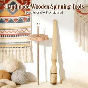 Flower-Shaped Carved Wooden Tatting Shuttle with Bobbin, Hand Thread Winding Tool for Lace Making, Fiber Crafts Accessory