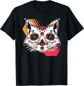 Day of the Dead Cats Skull Dia De Los Muertos I Cute Cat T-Shirt - Jatinderpa Shop 33B08FZ9YV1P