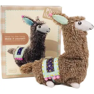 L-PLT015 Sewing Kits for Kids 8-12, Arts and Crafts for Kids Ages 8-12, Llama Sewing Kit for Kid, Make Your Own Stuffed Animal Kit, Alpaca Craft Sewing Kit, DIY Plush Craft Supplies