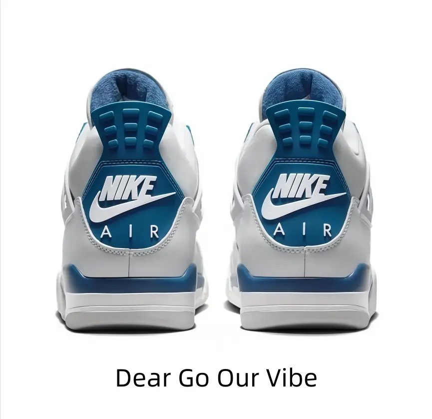 White deep blue contrast mid-top retro basketball sneakers, smooth leather upper, classic lace-up street trainers, thick cushioned layered midsole, unisex casual shoes matching jeans, cargo pants and streetwear all year round