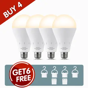 A19 Rechargeable Light Bulbs, Socket Rechargeable Emergency Light Bulb for RELAMPBOL Power Failure, Battery Backup Bulbs for Home, Hurricane, Led Bulb 60 Watt Equiv. (Soft White, 4/6/10 Count (Pack of 1))