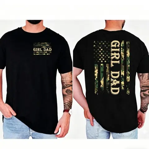 Girl Dad Shirt, Cool Dads Club Tee, American Flag Patriotic Dad Tee, Father's Day Gift, New Dad Gift, Trendy Dad Shirt, Trendy Dad Tee