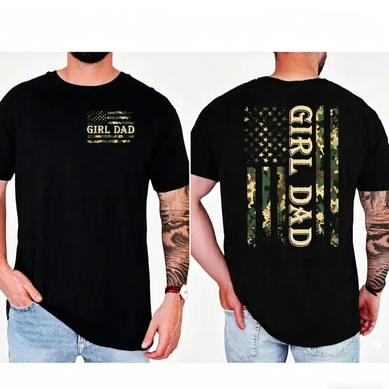 Girl Dad Shirt, Cool Dads Club Tee, American Flag Patriotic Dad Tee, Father's Day Gift, New Dad Gift, Trendy Dad Shirt, Trendy Dad Tee