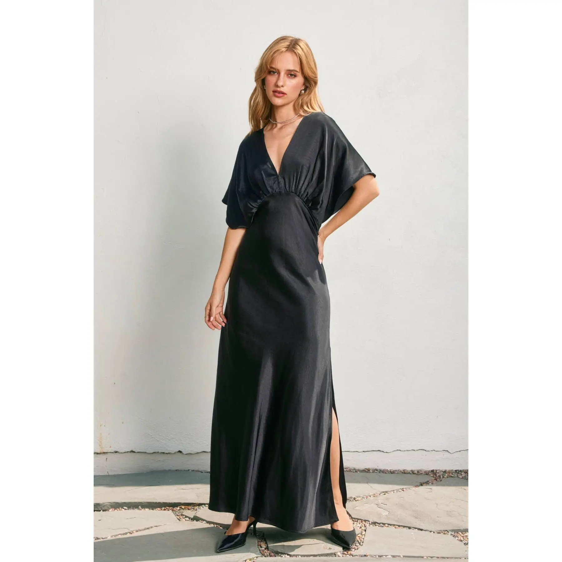 Expresso Blouson Maxi Dress