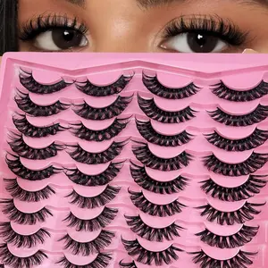 New 20 Pairs Natural Long 3D Mink False Eyelashes, Fake Lashes Makeup Kit, Mink Lashes Extension, Short Eyelashes for Beauty Pack, Eyelashes Extensions
