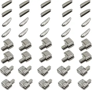 5 Metal Zipper Latch Slider Retainer Box Insertion Pin Zippers Bottom Zip Stopper for Metal Zipper Repair (Silvery 20 Sets)
