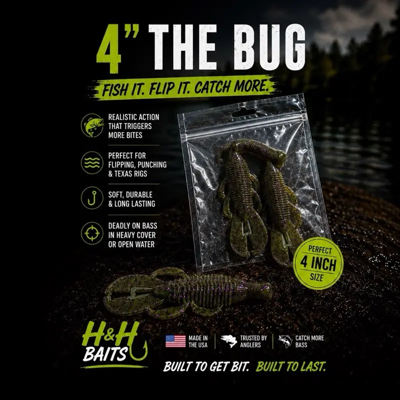 4-Pack 4-Inch The Bug Soft Plastic Jerk Bait