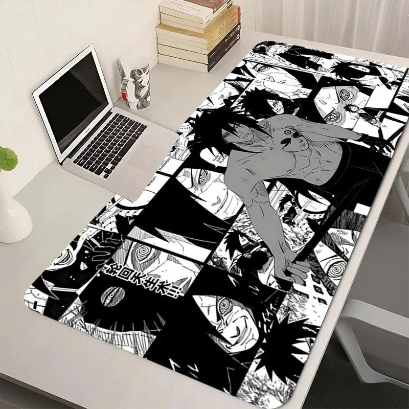'Black And White Anime Mousepad N-Naruto Madara U-Uchiha New Large Desk Mat Keyboard Office Carpet Laptop Gaming Soft Mouse Pad'