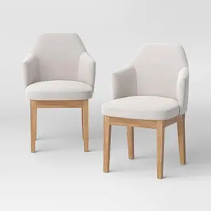2pk Kinston Curved Back Upholstered Dining Chair Linen Cream - Threshold 2pk Kinston Curved Back Upholstered Dining Chair Linen Cream - Threshold