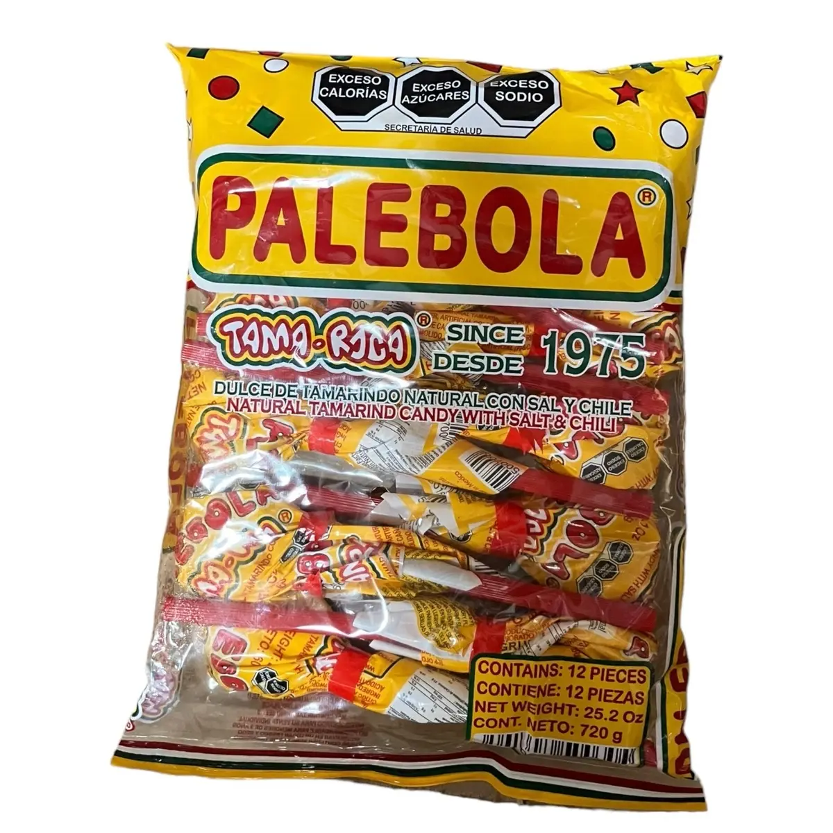 Tamaroca Palebola Since 1975 -Tamarind Candy Ball On A Stick-12 Count Snack