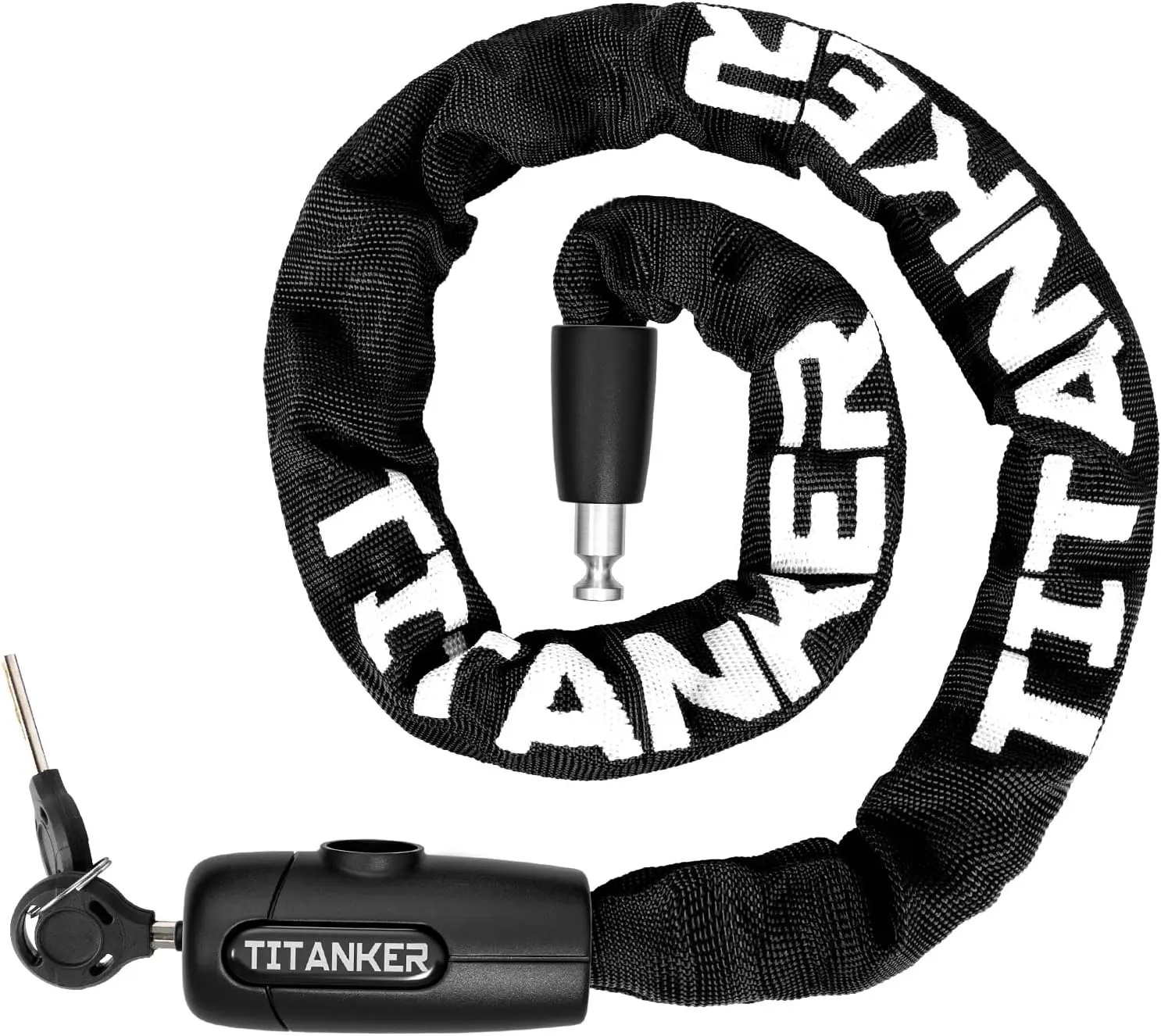 Titanker Bike Chain Lock with Keys, 3.3 Feet Security Heavy Duty Anti-Theft Bicycle Chain Locks for Bike, Motorcycle, Bicycle, Door, Gate, Fence, Grill (6mm, 8mm, 10mm Thick Chain)