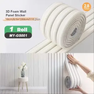 Self-Adhesive Soft Wall Protector Roll, 3D Foam Corner Guard Strip, Bed Headboard Protection Patch, Home Edge Trim Decorative Line