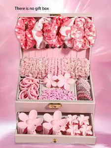 106pcs pink lady hair band set with delicate flower design and soft pink as the main features. Hairpin style chic, material soft wear comfort without burden. One set can meet the daily hair matching needs