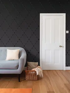 Obsidian Stitch Black Textured wallpaper