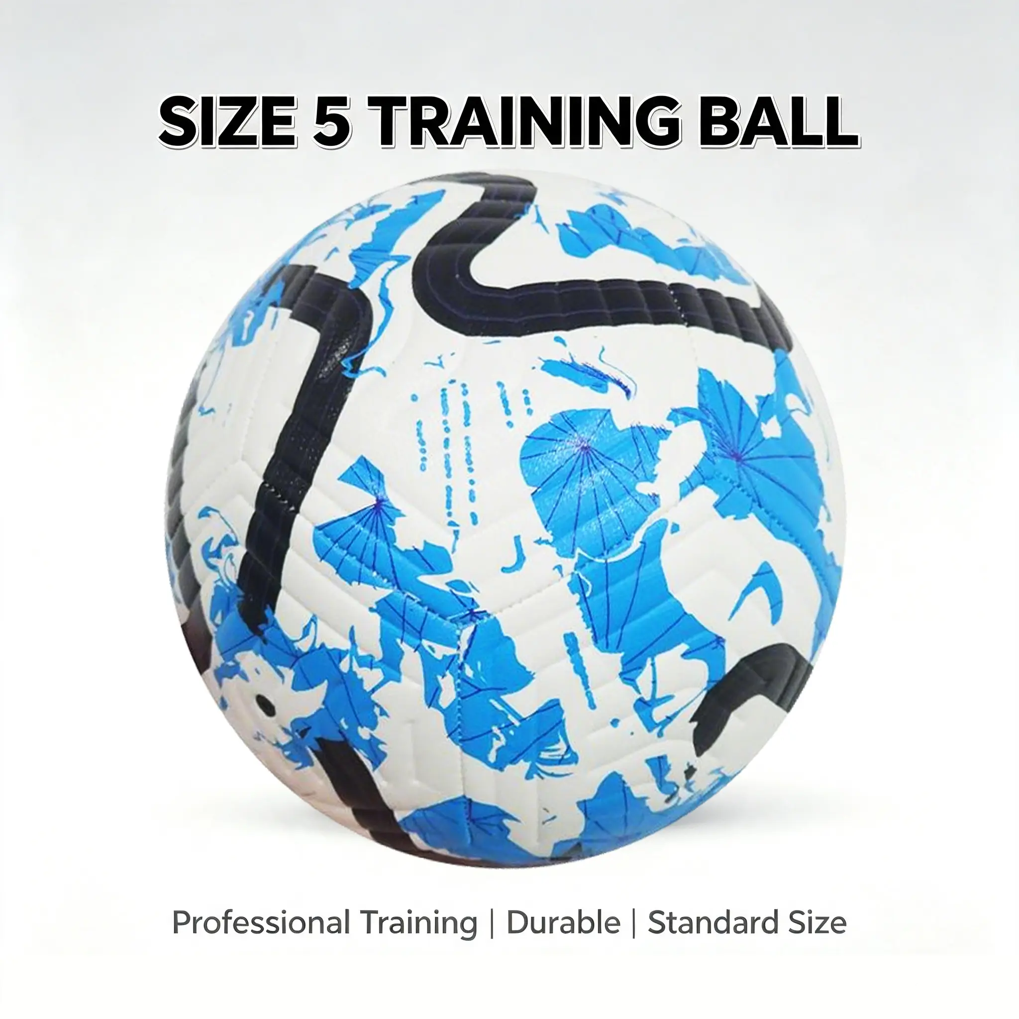 Size 5 PU Soccer Ball - Seamless Bonding Football for Adults, Outdoor Practice & Game Play, Includes Air Pump & Net Bag