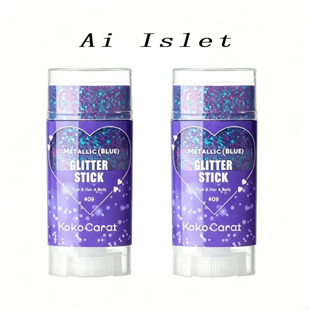 Patriotic Glitter Stick, Red, White & Blue Body Shimmer for Face & Hair, Facial Glitter Makeup Suitable for All Skin Types