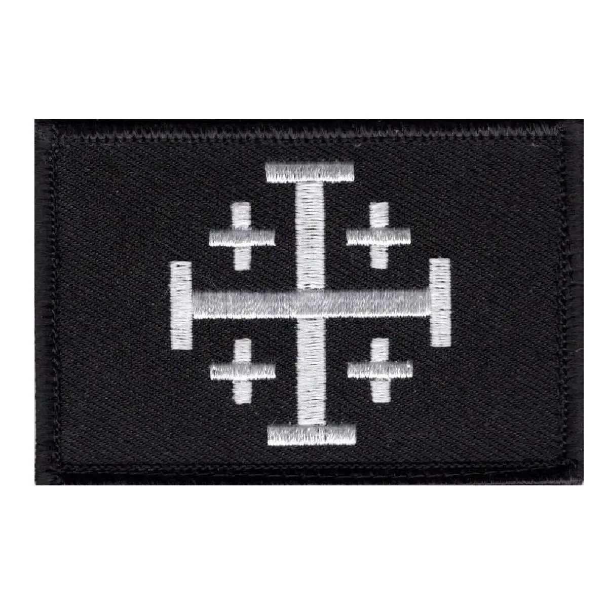 Jerusalem Cross Embroidered Hook Patch by Miltacusa (JR7)
