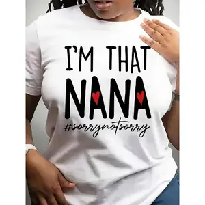 Graphic T-Shirt Plus Size Graphic Print T-Shirt Short Sleeve Crew Neck Casual Top Summer Spring Women’s Plus Size Clothing Womenswear Love Graphic Tee Fashion Curvy Fit Casual Streetwear Summer Outfit Trendy Plus Size Shirt Women