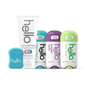 Hello Teen Starter Bundle - Multitasking Fluoride Toothpaste, Peppermint Floss, & Naturally Friendly Deodorants for Clean Cool Freshness