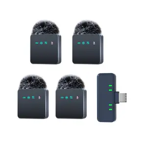 Wireless Lavalier Microphone, USB-C Rechargeable Clip-on Microphone Set, Wireless Mic Receiver, Noise Reduction Mic for Video Recording, Live Streaming, Vlog