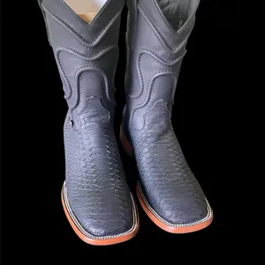 Black python boots red bottoms Footwear Leather