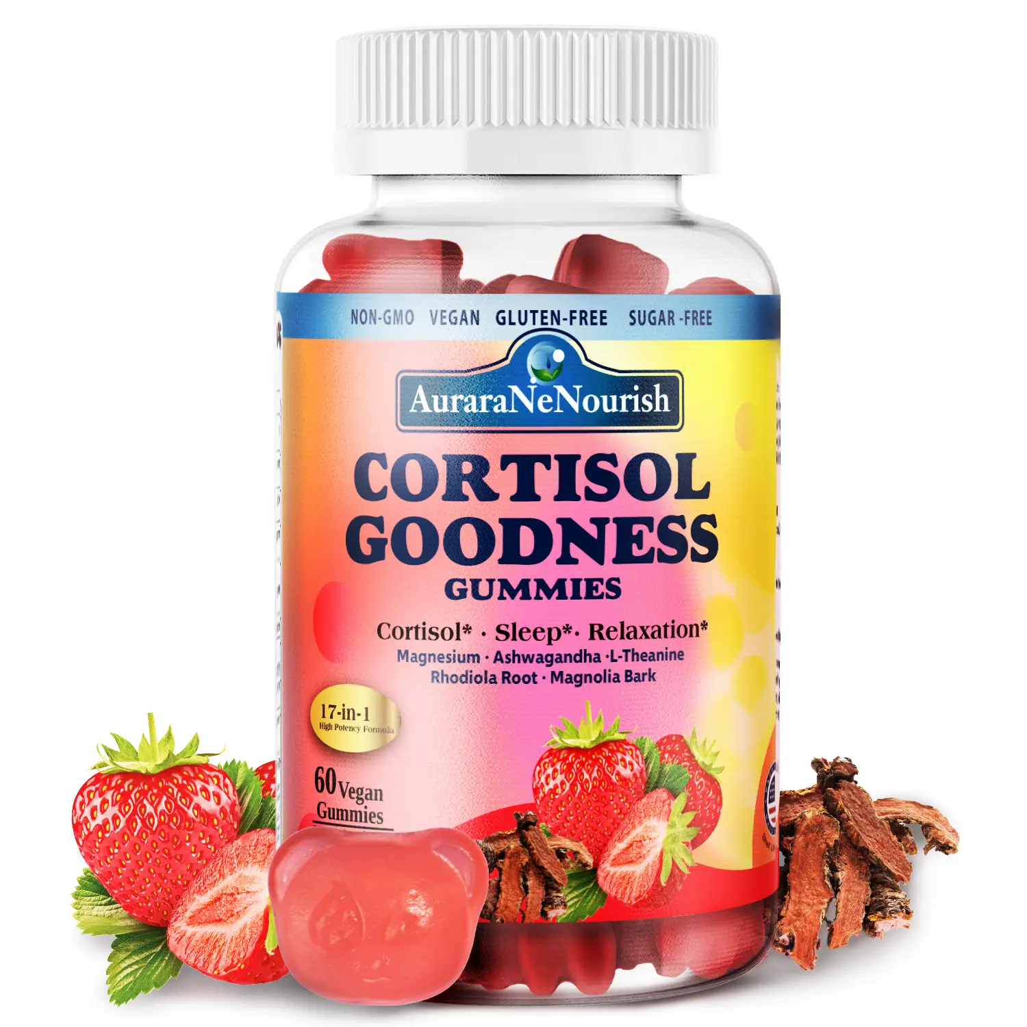 Cortisol Supplement Gummies, 17-in-1 Cortisol Detox,Female Hormone Balanced for...