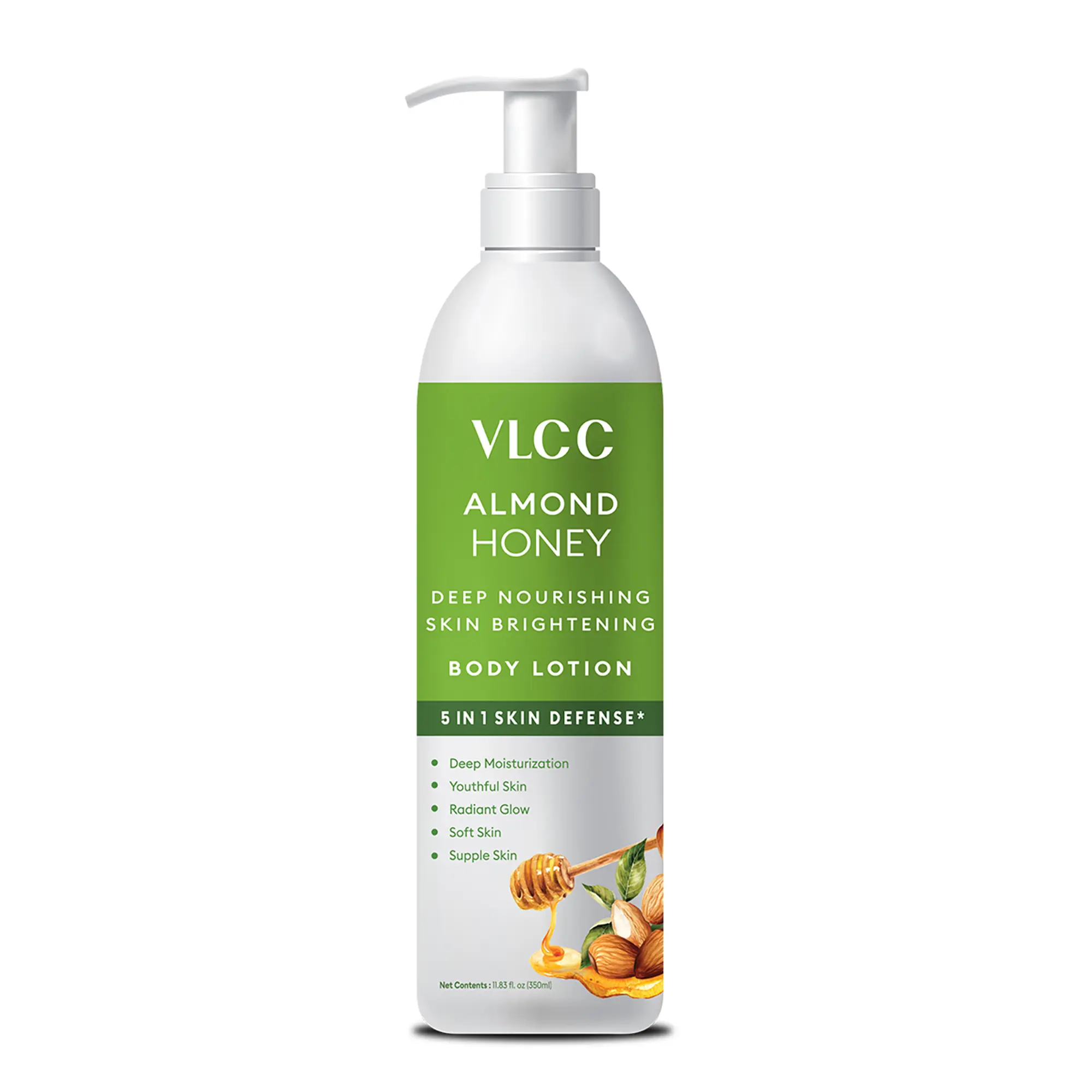 VLCC Almond Honey Body Lotion - Nourishing Whipped Body Moisturizer Cream with Sunflower, Almond Oil and Honey - Lightweight Non Greasy Dry Skin Lotion - 11.83 oz