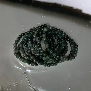 Moss Agate Crystal Bracelet for Women and Men - Natural Stone Beads