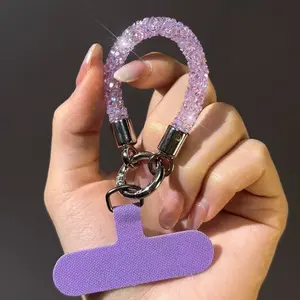 Luxury Rhinestone Phone Lanyard, Durable Universal Phone Strap, Anti-Drop USB Keychain, Short Rope for All Phones, Fashionable and Shiny, Phone Decor, Phone Charms