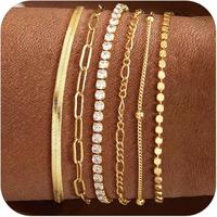 6Pcs Gold Bracelets C