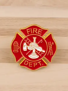 Fire Safety Fashion Cartoon Enamel Pin, Simple English Design, Unisex Accessory, Multifunctional Casual Badge, All Seasons Use, Durable Metal Pins