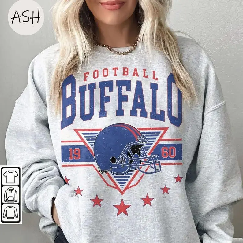 [Sale off up to 50%] Vintage 90s Buffalo Football Vintage Sweatshirt Tee, Buffalo Bill Crewneck Sweatshirt,Buffalo New York,Buffalo Bill Fan Gift