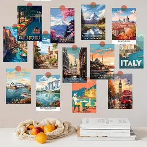 Vintage World Cities Postcard, Hobby Card, 24pcs/set 4x6" Premium 300gsm Cardstock, Collectible Travel Souvenirs, Home Decor & Unique Gifts for Travelers, Collectors & Stationery Lovers